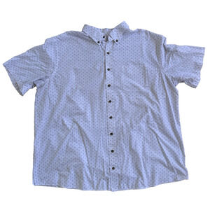 HB Men’s 2XLT White Geometric Short Sleeve Shirt Big & Tall